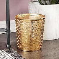 CosmoLiving by Cosmopolitan Metal Geometric Small Waste Bin with Laser Carved Design, 9