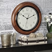 FirsTime & Co. Walnut Round Wall Clock, 11