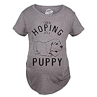 Maternity Hoping Its A Puppy T Shirt Funny Sarcastic Pregnancy Announcement Tee