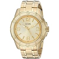 GUESS Textured Stainless Steel Sport Bracelet Watch. Color: Gold-Tone (Model: U0681G2)