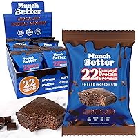 22g Protein Brownie, Gluten Free, Dairy Free,10g Collagen, Non GMO, High Protein Bar Chocolate Fudge Texture - 8 Count Box (Chocolate)