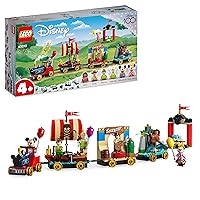 LEGO 43212 Disney - Train full of fun with Vaiana, Skinny, Peter Pan and Bell, Mickey and Minnie Mouse, Toy for children from 4 years old, Disney 100th anniversary