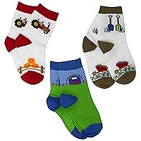Jefferies Socks Boys 2-7 Farm Boy Triple Treat Socks 3 Pair Pack