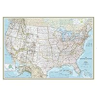 National Geographic: United States Classic Wall Map - Laminated (43.5 x 30.5 inches) (National Geographic Reference Map)