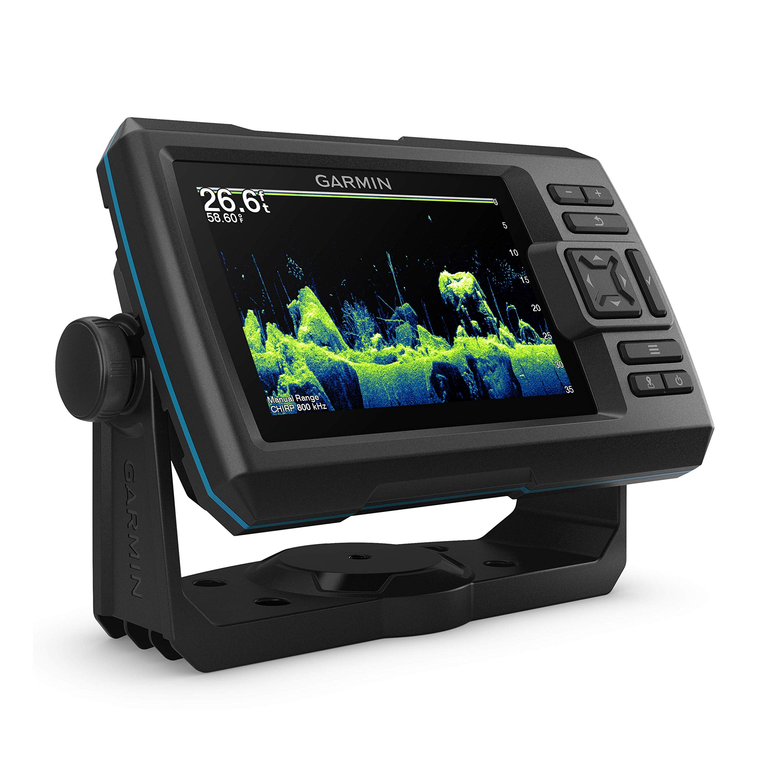 Garmin 010-02551-00 STRIKER Vivid 5cv Fishfinder With GT20 Transducer and Protective Cover, 5-inch Color Display, 800x480 Pixels Resolution, Vivid Scanning Sonar Color Palettes, High-sensitivity GPS