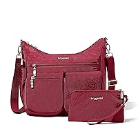 Baggallini Modern Everywhere Bagg - Water-resistant Lightweight Hobo Crossbody Bag for Women - Easy-Access Phone Pocket