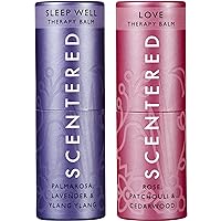 Sleep Well & Love Aromatherapy Essential Oils Balm Gift Set - for Restful Sleep & Emotional Wellbeing - All-Natural Blends of Lavender, Ylang Ylang, Rose, Cedarwood