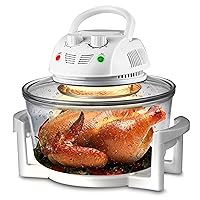 NutriChef Air Fryer, Halogen Infrared Convection Oven - Large 13 Quart Glass Air Fryer, Oil-Free Quick Healthy Meals Multicooker with Time & Temperature Controls, Roast, Fry, Toast or Crisp