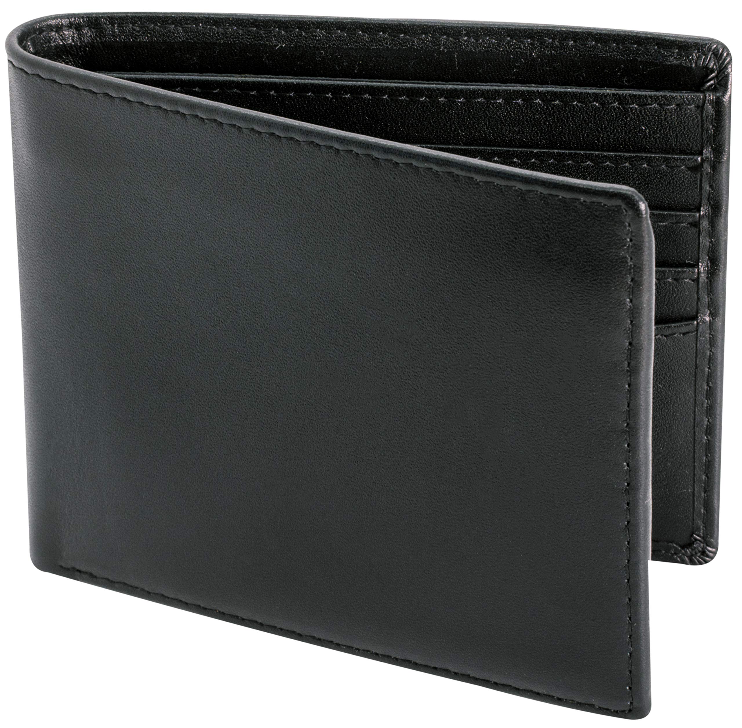 STAY FINE Top Grain Leather Wallet for Men | RFID Blocking | Extra Capacity Bifold Wallet with 2 ID Windows | Ultra Strong Stitching | Slim Billfold with 8 Card Slots | Gift for Him