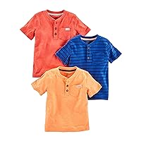 Simple Joys by Carter's Baby Boys' 3-Pack Short-Sleeve Tee Shirts, Orange/Blue/Red, 12 Months