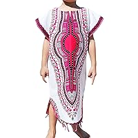 RaanPahMuang Fashion Tassel Full One Piece Dashiki Short Sleeve Dress Bold Colours