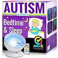 Kids Bedtime & Sleep Calming Ocean Wave Projector Autistic Children ASD Boys Girl Teen No 1-3 Toddlers Age 3 4 5-7 8-12 Products Special Needs Room Sensory Toys Game LED Light Lamp