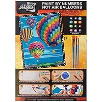 Paint by Numbers Art Kit – Hot Air Balloons - Kid's Guided Painting Set - Includes Stretched Canvas, 12 Acrylic Paints & 3 Brushes - Perfect Children's Painting Gift Set