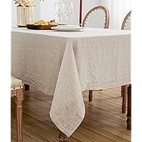 100% Linen Tablecloth,60x90 Inch Natural French Flax Rectangular Oblong Table Cloth for Kitchen, Dining, Party,Indoor,Outdoor,Weddings,Decorative Valentine's Day,Spring,Easter