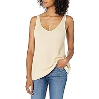 The Drop Women's Claire Double V-Neck Textured Rib Sweater Tank