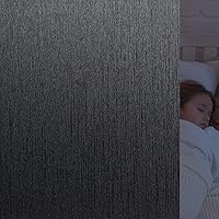 VELIMAX Total Blackout Window Film Silk Black Window Cover Decorative Window Privacy Film Removable Window Tint 100% Room Darkening Sun Blocking Non Adhesive for Daytime Sleep Nap 17.7in x 6.5ft