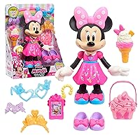 Disney Junior Sweets & Treats Minnie Mouse, Interactive 10-Inch Doll with Lights, Sounds, and Accessories, Officially Licensed Kids Toys for Ages 3 Up, Amazon Exclusive