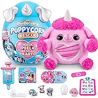 Rainbocorns Puppycorn Rescue (Poodle) by ZURU, Collectible Plush, Stuffed Animal Girl Toys, Surprise Egg, Stickers, Syringe Slime, Ages 3+ for Girls, Children