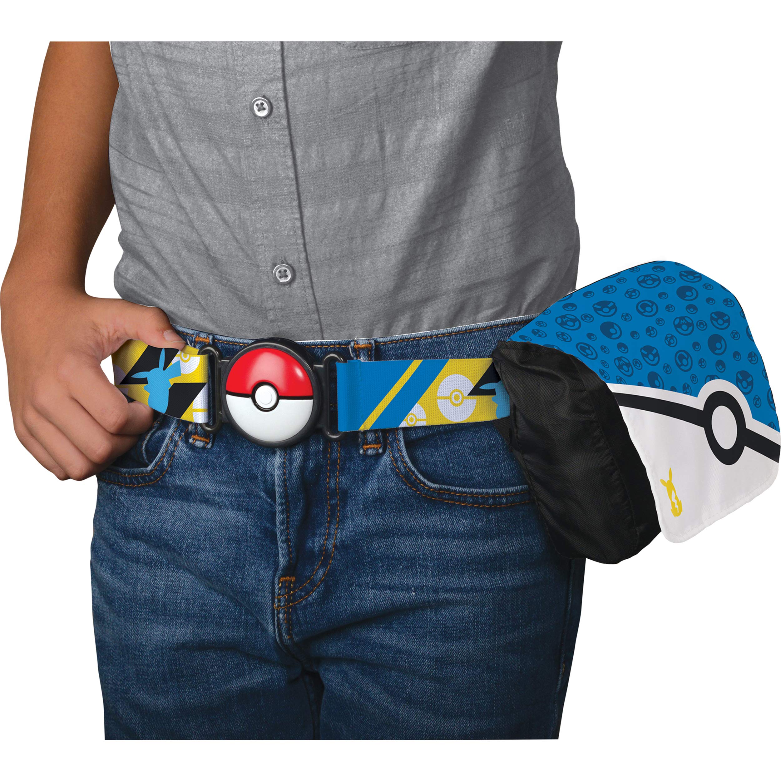 Pokemon Bandolier Set - Features a 2-Inch Pikachu Figure, 2 Clip ‘N’ Go Poke Balls/ Belt, and a Carrying Bag - Folds Out Into Battle Mat for 2 Figures