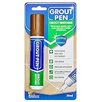 Grout Pen Brown Tile Paint Marker: Waterproof Grout Paint, Tile Grout Colorant and Sealer Pen - Brown, Wide 15mm Tip (20mL)