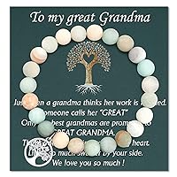 Shonyin Gifts for Grandma/Great Grandma,Tree of life Natural Stone Bracelet Valentine's Day Birthday Mother's Day Gifts for Women