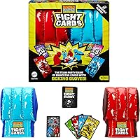 Mattel Games Rock ‘Em Sock ‘Em Robots Fight Cards Card Game, Team Party Game for Kids & Adults with Two Boxing Gloves