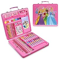 Disney Princess Art Set, Arts and Crafts for Kids 60 Pieces Colouring Sets for Girls Creative Drawing and Painting Sets for Children Art Supplies