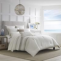 Nautica - King Size Comforter Set, Cotton Reversible Bedding with Matching Shams, Ideal Home Decor for All Seasons (Saybrook Beige, King)