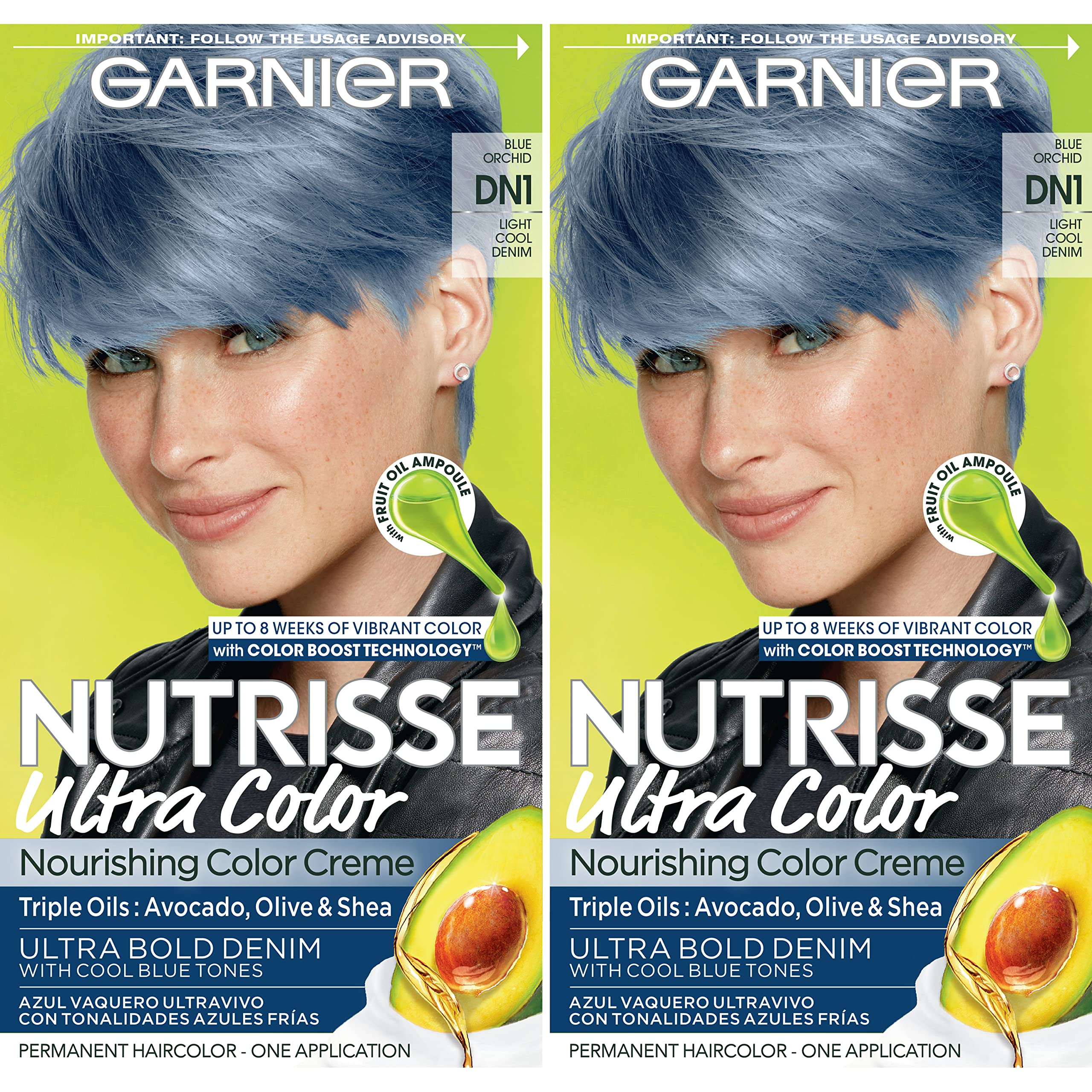 Mua Garnier Hair Color Nutrisse Ultra Color Nourishing Creme, DN1 Light  Cool Denim (Blue Orchid) Permanent Hair Dye, 2 Count (Packaging May Vary)  trên Amazon Mỹ chính hãng 2023 | Fado