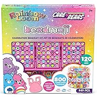 Rainbow Loom: Beadmoji - Care Bears - Celebration Bracelet Kit - 949 pcs, DIY Rubber Band Jewelry Set, Character Beads, Design & Create, Kids Ages 7+
