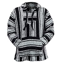 Del Mex Mexican Baja Hoodie Hippie Surf Poncho Sweater Sweatshirt Pullover Jerga