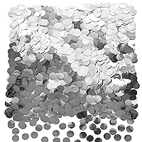 Glitter Silver Foil Metallic Round Table Confetti Circle Dots Mylar Table Scatter Confetti Wedding Bridal Shower Engagement Baby Shower Birthday Graduation Party Confetti Decorations, 100g
