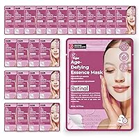 Original Derma Beauty Collagen Face Masks 24 PK Age-Defying Retinol Face Mask Skin Care Sheet Masks Set for Beauty & Personal Care Korean Face Mask