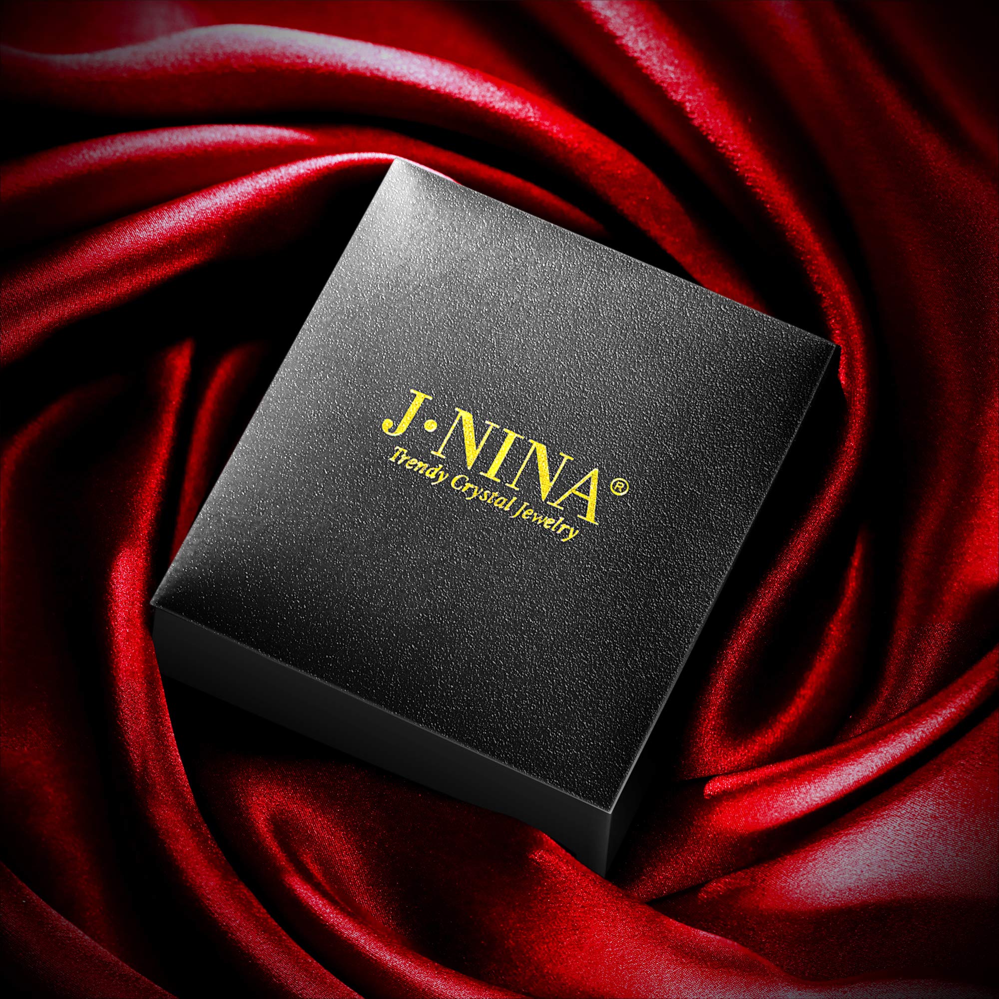 J.NINA Charming Bracelet for Women, Double Heart/Four-leaf/Round/Heart Bracelets with Crystals&Cubic Zirconia, with Luxury Jewelry Box, Valentine's Day, Birthday, Mother's Day Gift for Her Wife Daughter