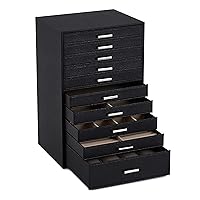 Mondeer Extra Large Jewellery Box, Jewellery Box Organiser for Necklace Earrings Bracelets Rings, 10 Layer PU Leather Jewelry Storage Case, Women Girls Ladies' Gift, Black