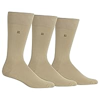 Chaps Men's Classic Dress Crew Socks-3 Pair Pack-Pattern and Solid Color Designs