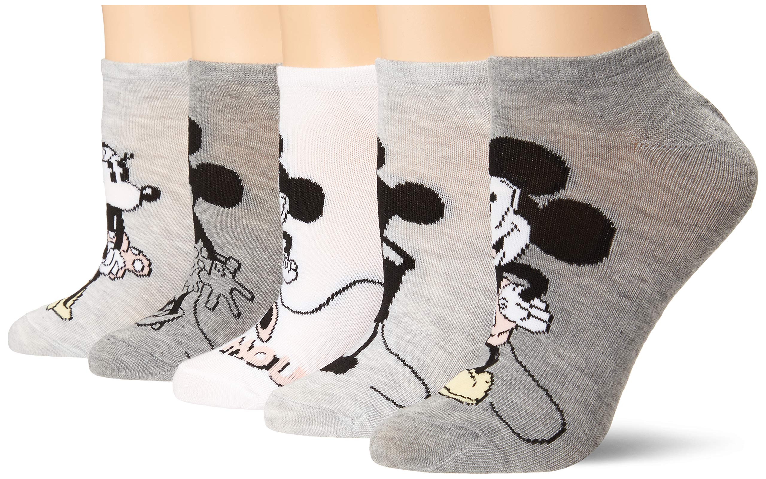 Disney Women's Mickey Mouse 5 Pack No Show Socks