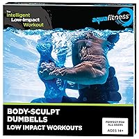 Aqua Fitness Body Sculpt Ergo Dumbbells - Adult Water Aerobics Equipment for Pool, Aquatic Low-Impact Workouts, and Resistance Training - Blue
