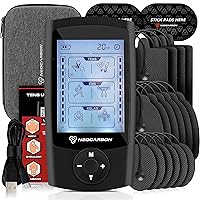 TENS Unit Muscle Stimulator, EMS Massager Machine for Shoulder, Neck, Sciatica and Back Pain Relief, Electronic Pulse Massage Physical Therapy, Black