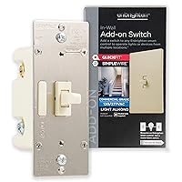 Enbrighten Almond Add-On Switch, QuickFit & SimpleWire, Smart Light Control, Z-Wave/Zigbee Smart Light Switch, Works with Alexa, Google Assistant, Not A Stand Alone Switch, Smart Home Devices, 12732