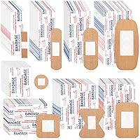 400 Pcs Flexible Fabric Adhesive Bandages Bulk Assorted Bandages Breathable Bandages Fingertip Bandages for Finger Wound Family First Aid Skin Wrap (8 Styles)