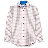 Isaac Mizrahi Boy's Long Sleeve Check Button Down Shirt