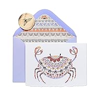 Papyrus Blank Cards with Envelopes, Crab (8-Count)