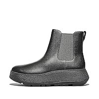 FitFlop F-Mode Waterproof Leather Flatform Chelsea Boots All Black 5 M (B)