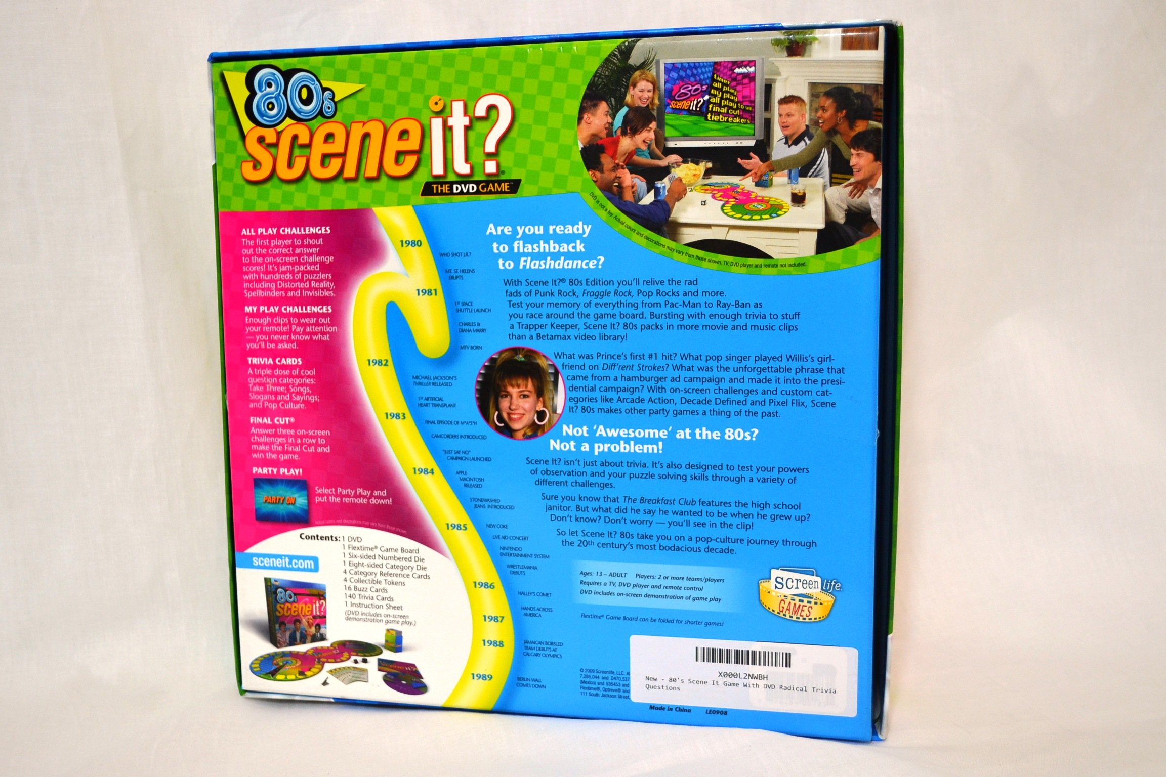 Scene It 80's Game With DVD Radical Trivia Questions