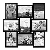 Malden International Designs 5 x 7 9-Opening Dimensional Collage Photo Wall Frame, Black