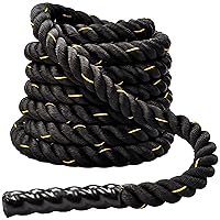 Signature Fitness Battle Rope 1.5Inch 2 Inch Diameter Poly Dacron 30 FT, 40 FT, 50 FT Length, Heavy Ropes for Home Gym and Workout
