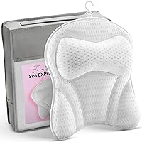 Comfort Bath Pillow for Tub, Bath Pillow for Neck Back Support with Strong Suction Cups & Hook, Soft Bath Pillow for Luxury Bath, Hot Tub Bathtub Pillow Made with Soft Mesh, Great Gift for Wife