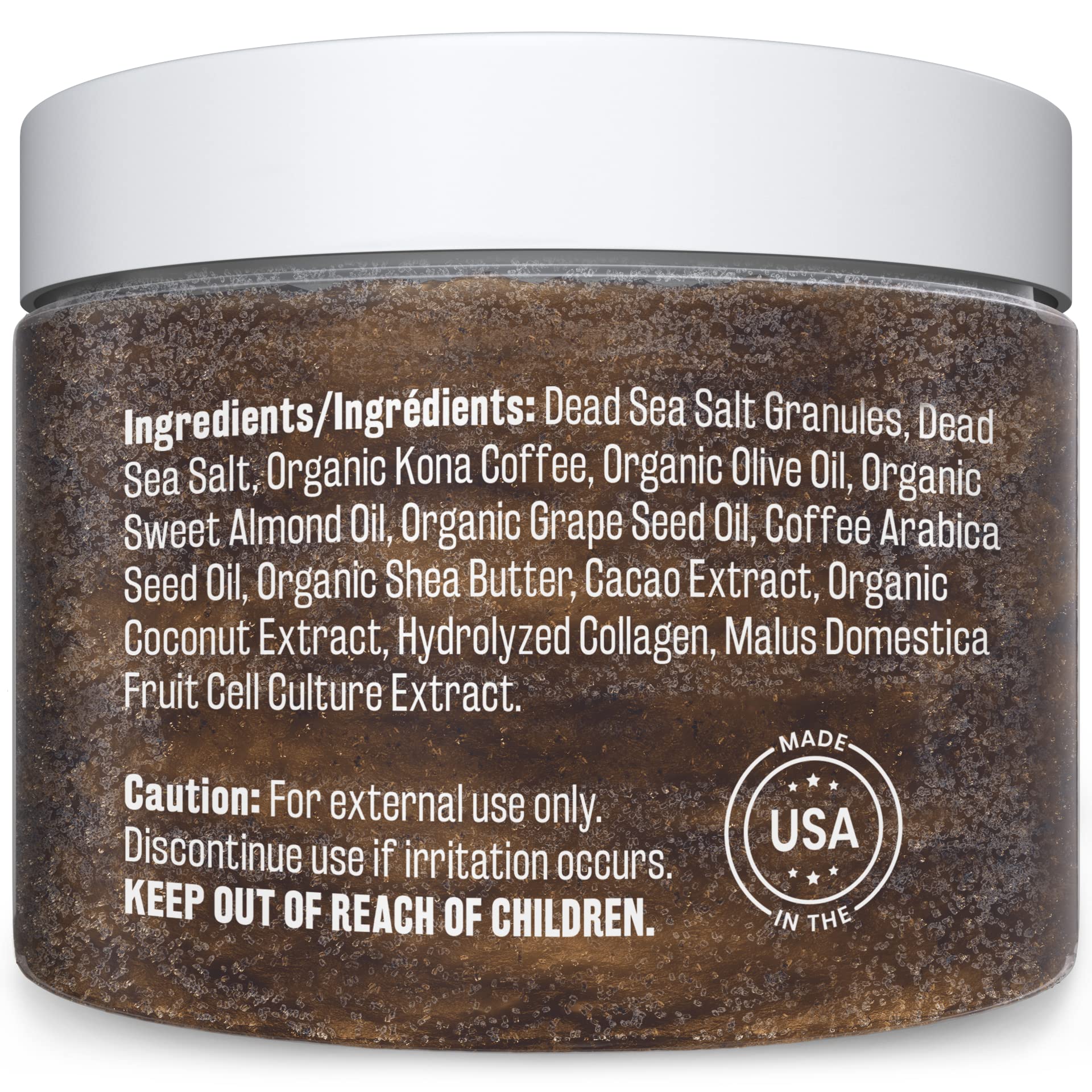 Arabica Coffee Foot and Hand Scrub with Collagen & Stem Cell Exfoliating Body Scrubber & Face Cleanser Fight Skin Care Appearance Cellulite Fine Line Stretch Mark by M3 Naturals (1 Pack)