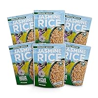 Lotus Foods Organic Brown Jasmine Heat & Eat Rice Pouch, 8 Ounce (Pack of 6)